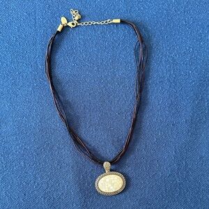 Lia Sophia Gold and Cream Pendant Necklace